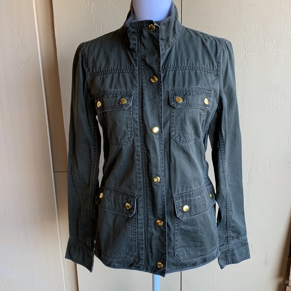 J Crew Sz XS Olive Green Field Jacket - Picture 2 of 9